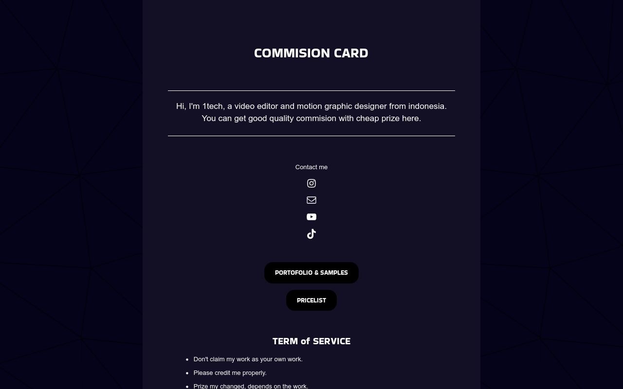 1tech Commision Card